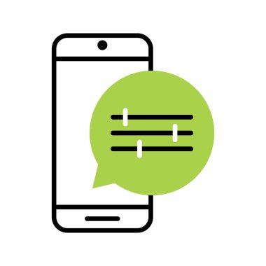 akıllı telefon yönetim aracı düz simge vektör illüstrasyonu