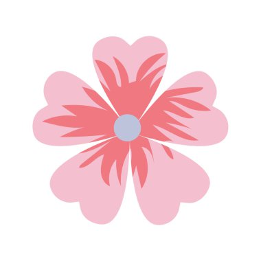 tek renkli botanik doğal çiçek vektörü çizimi