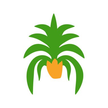 yeşil tropikal ev dekorasyonu vektör çizimi