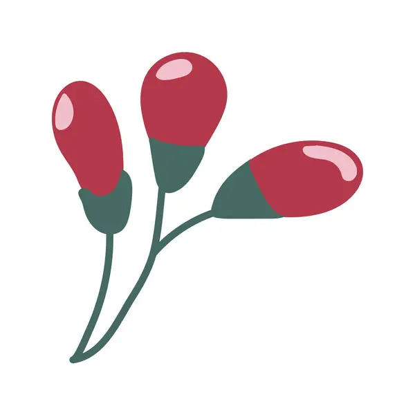 Hand Trekken Rode Pot Bloemen Bloem Vector Illustratie — Stockvector