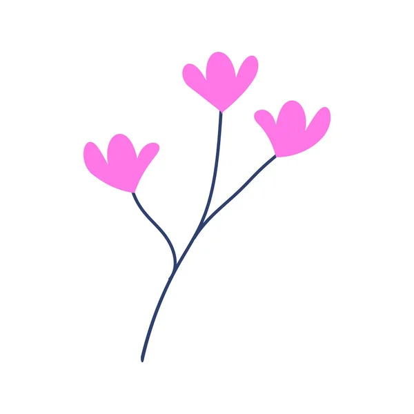 Eenvoudige Roze Bloem Vector Illustratie — Stockvector