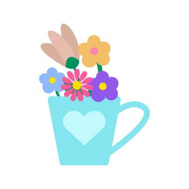 Dekoratif güzel çiçek doğal çiçek vektör çizimi