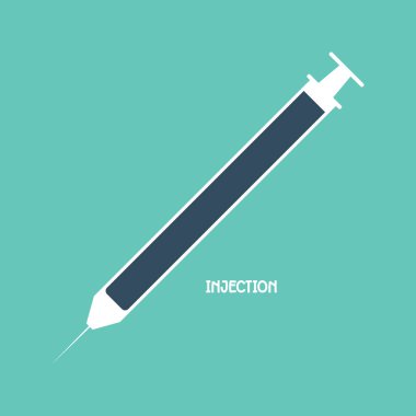 Tıbbi aşı şırıngası düz dizayn