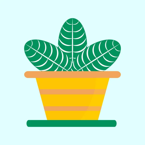 Mexikanska Tropiska Gröna Krukväxter Vektor Illustration — Stock vektor