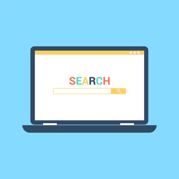 Search Engine Web Concept Flat Design — Stock Vector
