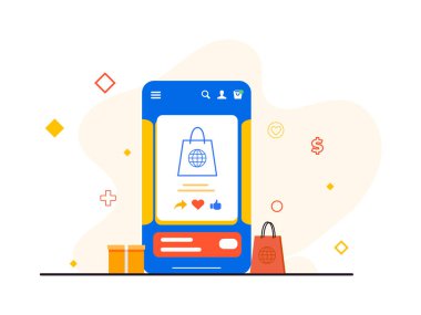 ürün istek listesi ve e-ticaret düz konsept tasarımı paylaşımı