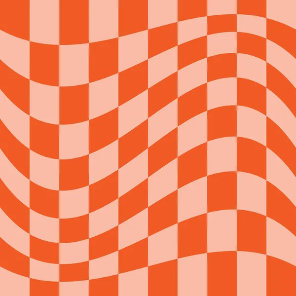 Orange Checkered Board Weave Repeatable Background Pattern — Stock Vector