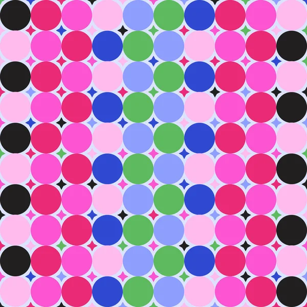 Yıldızların arkaplan desenli renkli polka noktaları