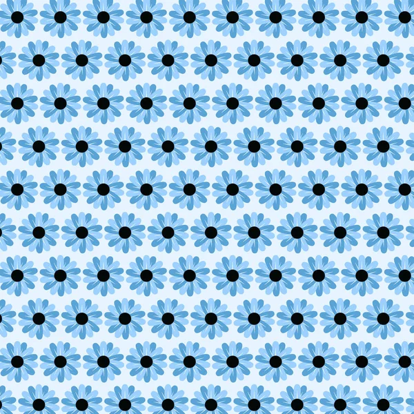 Niedlichen Blauen Blumen Blume Stoff Dekorative Muster — Stockvektor