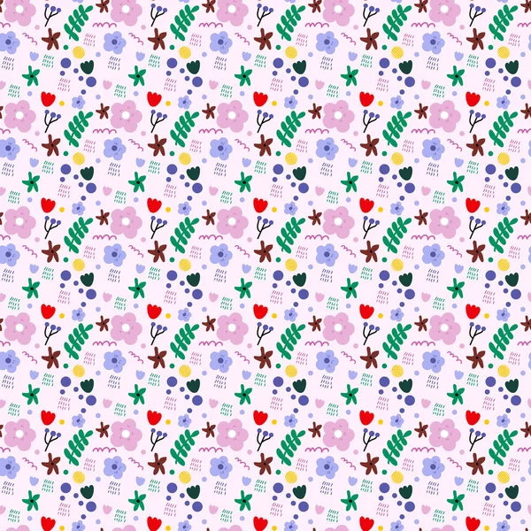 ピンクの夏の背景花のシームレスな背景パターン — ストックベクタ