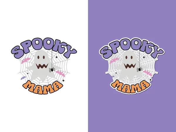 Spook Mamina Halloween Sublimace Vektorové Nálepky Ilustrace — Stockový vektor