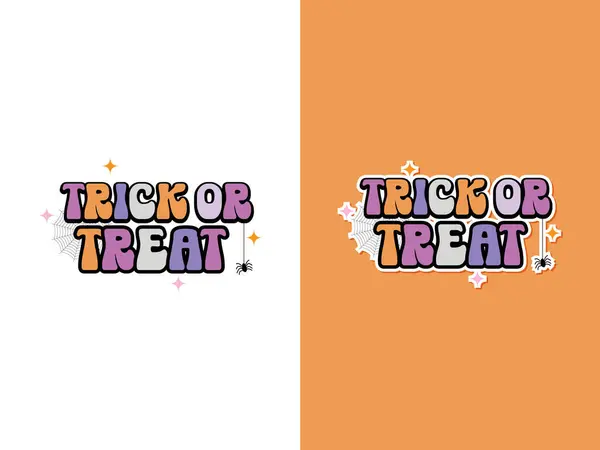 Trick Treat Halloween Szublimációs Póló Vektor Illusztráció — Stock Vector