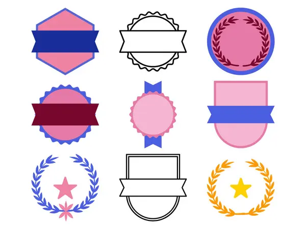 Soyut ödül rozet temsili seti
