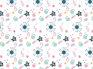 soyut el çizimi doddle retro hipster arka plan deseni