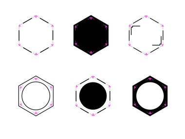 Soyut geometrik çokgen siyah ve pembe vektör çelengi çizimi 