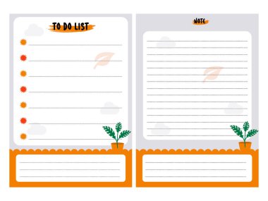 Modern soyut defter planlayıcı vektör şablon tasarımı, düzenleyici not defteri