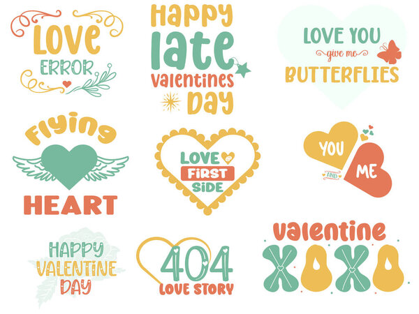  Collection of Happy Valentine's Day sublimation bundle design