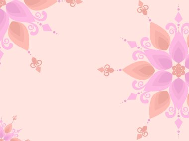 El çizimi Mandala soyut pembe arka plan