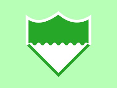 Soyut yeşil şekil düz vektör çizimi