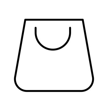 Alışveriş çantası simgesi düz dizayn silueti beyaz arka planda resimleme