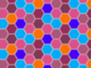 Soyut çok renkli altıgen zemin arkaplan deseni