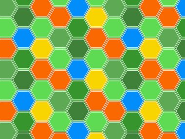 Soyut çok renkli altıgen arkaplan deseni