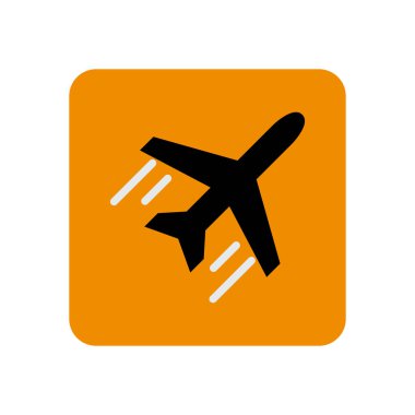 Uçan uçak mobil uygulaması için soyut renkli düz simge tasarımı - UI tasarımı