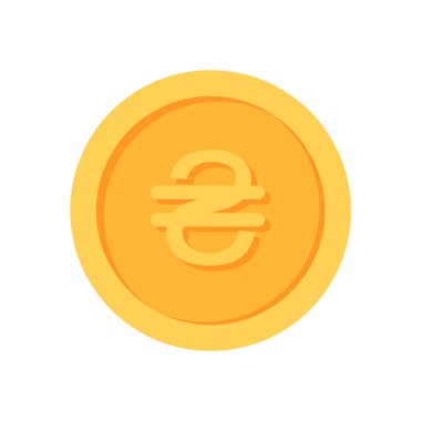Ukrayna Hryvnia Altın para birimi düz simge tasarımı çizimleri 