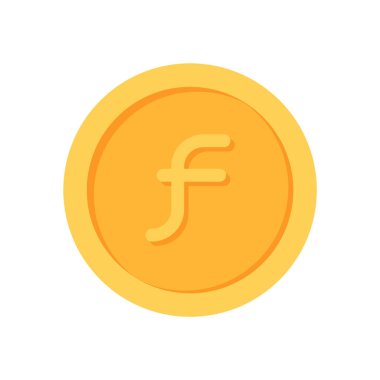 Aruban Florin Altın Para Birimi Düz Simge Tasarımı Çizimleri 