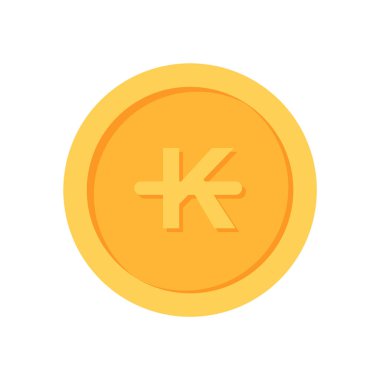 Laos Lao kip Altın para birimi düz simge tasarımı çizimleri 