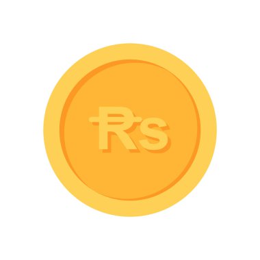 Mauritius Rupi Altın para birimi düz simge tasarımı çizimleri 