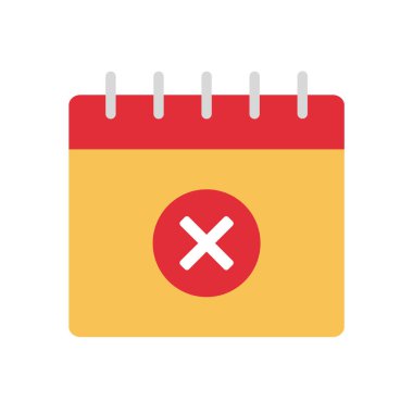 Takvim düz simge tasarımı ile planlanan randevuyu iptal et