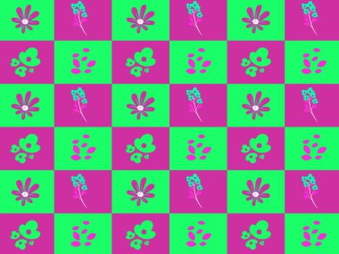 Geometrik parlak çiçek arkaplan desenli sanat