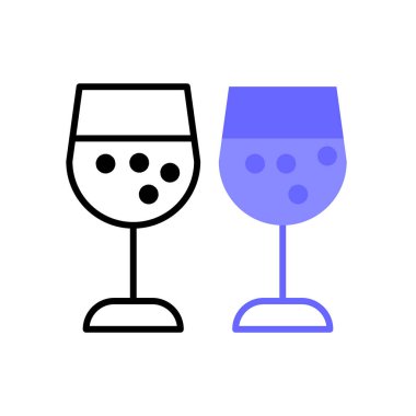 Cam düz simge tasarımı mor ve siyah çizgi sanatı.