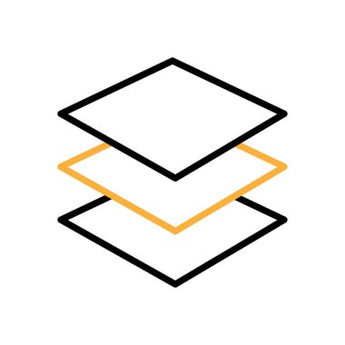 İki renk katmanı aracı Grafik tasarım simgesi düz tasarım 