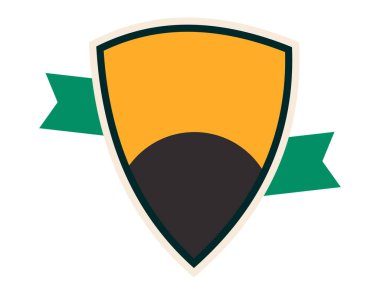 Yeşil kurdeleli beyaz sarı kalkan.