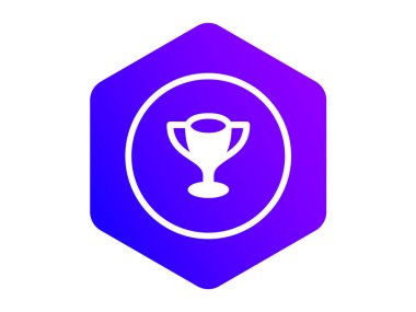 Gradyan soyut kupa simgesi düz tasarım