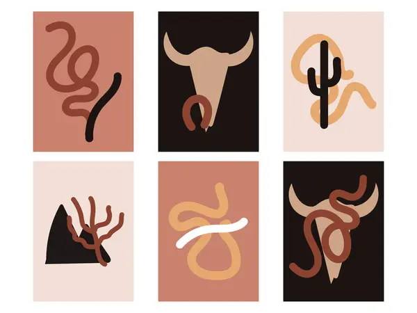 Soyut tasarım bir boho check kart düz tasarım retro biçimi 