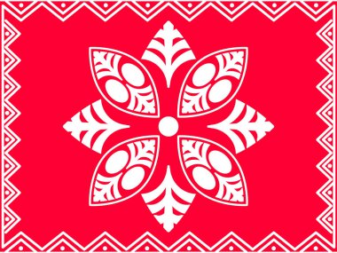 Kırmızı renkli antika arkaplan resimli el yapımı dekoratif fayanslar.