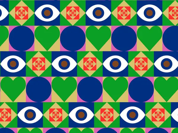 Soyut geometrik şekil yeşil ve mavi düz arkaplan desen tasarımı