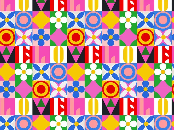 Soyut dekoratif renkli geometrik kumaş arkaplan deseni