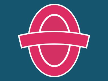 Pembe renk geometrik klasik rozet şekli vektör çizimi