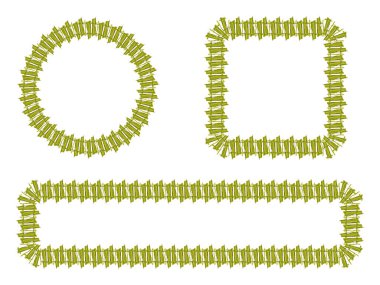 Geometrik bambu şekilli düz çerçeve dizaynı