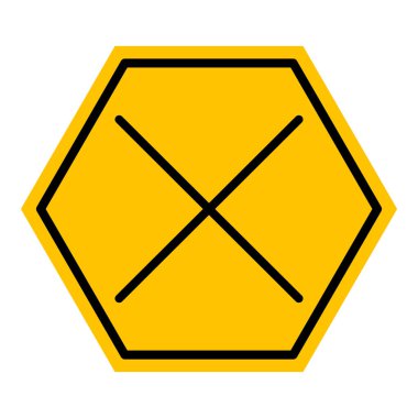 Soyut sarı ve siyah altıgen çizgi düz simge tasarımı