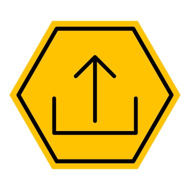 Soyut sarı ve siyah altıgen gönderme çizgisi düz simge tasarımı