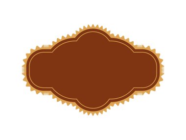 Soyut klasik damlayan kahverengi etiket Çerçeve Şekli