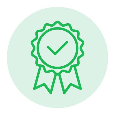 soyut yeşil renk ödül rozeti düz simge tasarımı