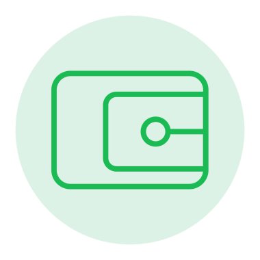 soyut yeşil renkli dijital cüzdan düz simge tasarımı