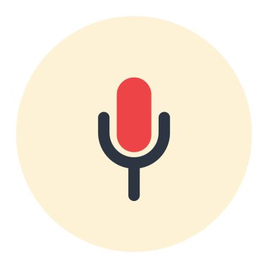 Retro renkli mikrofon kayıtları düz simge tasarımı