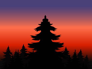 soyut günbatımı orman arka plan doğa tasarımı